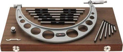 SPI - Mechanical, 6 to 12 Range, Carbide Face Interchangeable Anvil Micrometer - 0.0003" Accuracy, 0.0001" Graduation - USA Tool & Supply