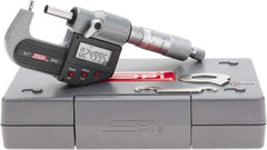 SPI - 0 to 1 Inch Range, 0.00005 Inch Graduation, B Anvil, Ratchet Stop Thimble, Electronic Tube Micrometer - 0.0001 Inch Accuracy, Carbide Face - USA Tool & Supply
