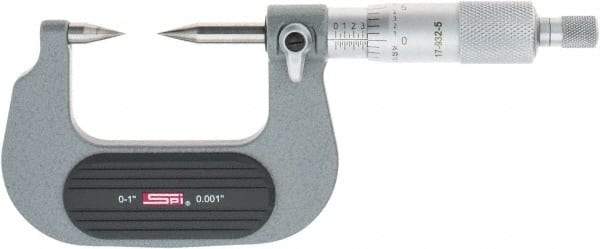 SPI - 1 Inch, Ratchet Stop, Mechanical Point Micrometer - Accurate up to 0.0001 Inch, 30° Point Angle - USA Tool & Supply