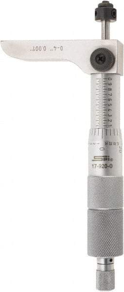 SPI - 0 to 4" Range, 4 Rod, Mechanical Depth Micrometer - Ratchet Stop Thimble, 2-1/4" Base Length, 0.001" Graduation, 4.5mm Rod Diam - USA Tool & Supply