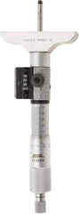 SPI - 0 to 150mm Range, 6 Rod, Mechanical Depth Micrometer - Ratchet Stop Thimble, 63mm Base Length, 0.01mm Graduation, 4.5mm Rod Diam - USA Tool & Supply