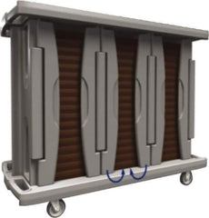 Made in USA - 67" Wide x 31-1/2" Long x 53-3/4" High Food Delivery System Cart - 6 Door, 156 Slot, Plastic, 2 Rigid/2 Swivel Casters - USA Tool & Supply