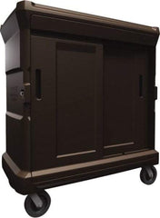 Made in USA - 56" Wide x 31" Long x 59" High Food Delivery System Cart - 2 Door, 132 Slot, Plastic, 2 Rigid/2 Swivel Casters - USA Tool & Supply