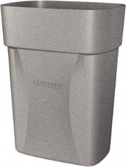 Made in USA - 14 Qt Gray Rectangle Trash Can - Polyethylene, None Graphic, Lid Not Included - USA Tool & Supply