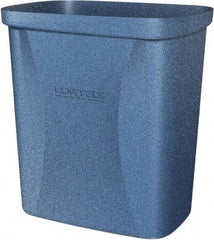 Made in USA - 10 Qt Blue Rectangle Trash Can - Polyethylene, None Graphic, Lid Not Included - USA Tool & Supply