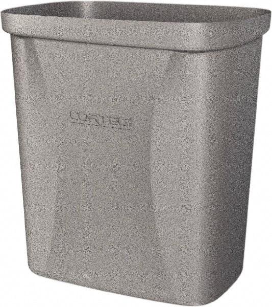 Made in USA - 10 Qt Gray Rectangle Trash Can - Polyethylene, None Graphic, Lid Not Included - USA Tool & Supply