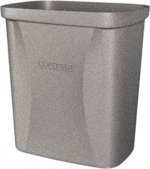 Made in USA - 10 Qt Gray Rectangle Trash Can - Polyethylene, None Graphic, Lid Not Included - USA Tool & Supply