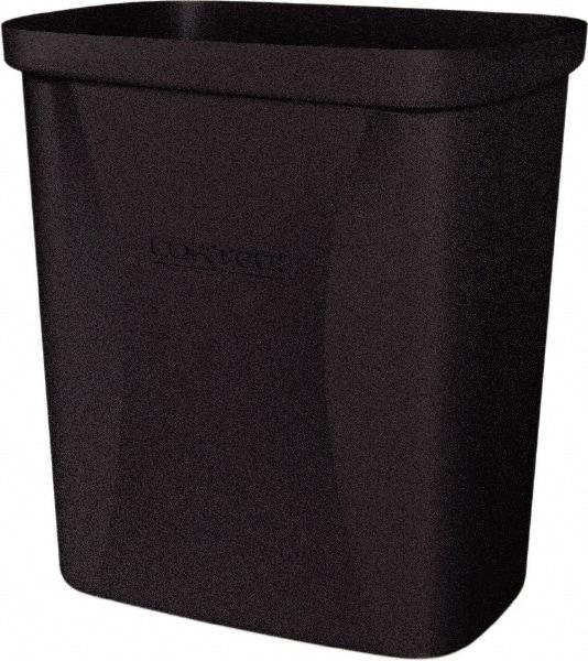 Made in USA - 10 Qt Black Rectangle Trash Can - Polyethylene, None Graphic, Lid Not Included - USA Tool & Supply