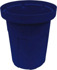 Made in USA - 20 Gal Blue Round Trash Can - Polyethylene, None Graphic, Lid Not Included - USA Tool & Supply