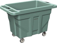 Made in USA - 1,000 Lb Load Capacity, 18.67 Cu Ft, 15 Bushels, 0.67 Cu Yd, Polyethylene Delivery Cart - 53" Wide x 31" Long x 38" High, Green - USA Tool & Supply