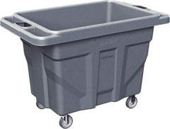 Made in USA - 1,000 Lb Load Capacity, 18.67 Cu Ft, 15 Bushels, 0.67 Cu Yd, Polyethylene Delivery Cart - 53" Wide x 31" Long x 38" High, Blue/Gray - USA Tool & Supply