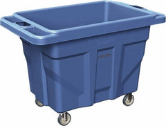 Made in USA - 1,000 Lb Load Capacity, 18.67 Cu Ft, 15 Bushels, 0.67 Cu Yd, Polyethylene Delivery Cart - 53" Wide x 31" Long x 38" High, Blue - USA Tool & Supply