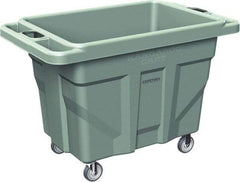 Made in USA - 1,000 Lb Load Capacity, 18.67 Cu Ft, 15 Bushels, 0.67 Cu Yd, Polyethylene Delivery Cart - 53" Wide x 31" Long x 38" High, Green - USA Tool & Supply
