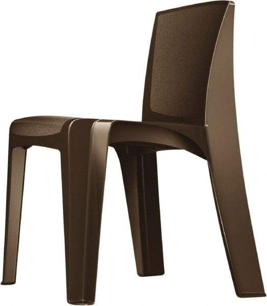 Made in USA - Polyethylene Brown Stacking Chair - Brown Frame, 21" Wide x 21" Deep x 30" High - USA Tool & Supply