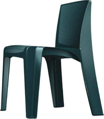 Made in USA - Polyethylene Green Stacking Chair - Green Frame, 21" Wide x 21" Deep x 30" High - USA Tool & Supply