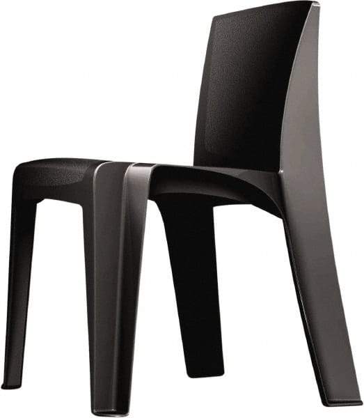 Made in USA - Polyethylene Black Stacking Chair - Black Frame, 21" Wide x 21" Deep x 30" High - USA Tool & Supply