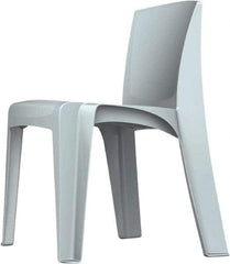 Made in USA - Polyethylene Fog Gray Stacking Chair - Gray Frame, 21" Wide x 21" Deep x 30" High - USA Tool & Supply