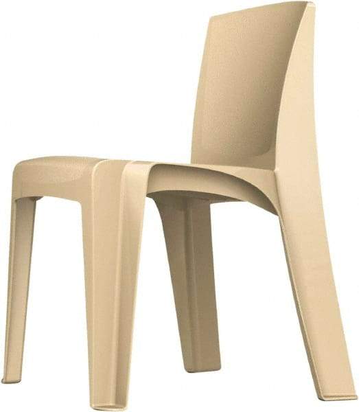 Made in USA - Polyethylene Buff Stacking Chair - Tan Frame, 21" Wide x 21" Deep x 30" High - USA Tool & Supply