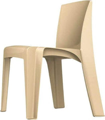 Made in USA - Polyethylene Buff Stacking Chair - Tan Frame, 21" Wide x 21" Deep x 30" High - USA Tool & Supply