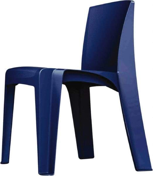 Made in USA - Polyethylene Slate Blue Stacking Chair - Slate Blue Frame, 21" Wide x 21" Deep x 30" High - USA Tool & Supply