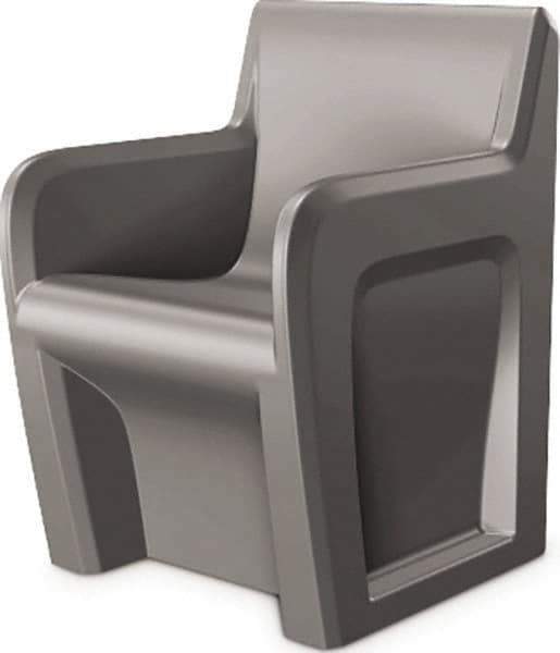 Made in USA - Grey Polyethylene Guest Chair - 24" Wide x 33" High - USA Tool & Supply