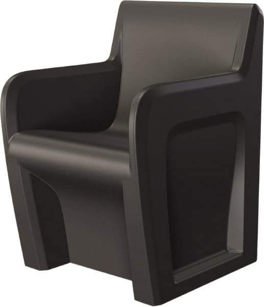 Made in USA - Black Polyethylene Guest Chair - 24" Wide x 33" High - USA Tool & Supply