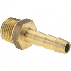 Value Collection - 1/8 NPT Thread Hose Barb x Male NPT Connector - 3/16" ID Hose, Brass - USA Tool & Supply