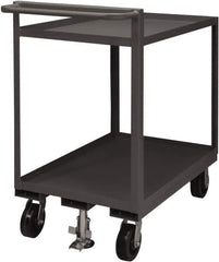 Durham - 1,500 Lb Capacity, 30" Wide x 60" Long x 41-1/16" High Service Cart - 2 Shelf, Steel, 2 Rigid/2 Swivel Casters - USA Tool & Supply