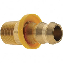 Value Collection - 1/2" ID 3/8 NPTF Barbed Push On Male Connector - Brass - USA Tool & Supply