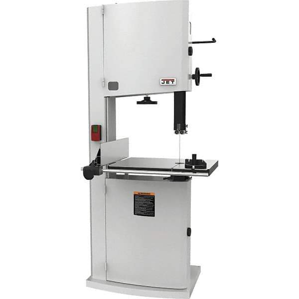 Jet - 20" Throat Capacity, Step Pulley Vertical Bandsaw - 2,530/4,850 SFPM, 3 hp, Single Phase - USA Tool & Supply