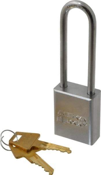 American Lock - 3" Shackle Clearance, Keyed Alike A5102 Padlock - 1/4" Shackle Diam, Steel - USA Tool & Supply