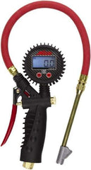 Milton - 0 to 255 psi Digital Straight Foot Dual Head Tire Pressure Gauge - AAA Battery, 15' Hose Length - USA Tool & Supply