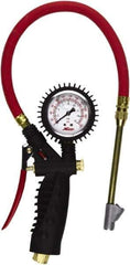 Milton - 0 to 230 psi Dial Straight Foot Dual Head Tire Pressure Gauge - 15' Hose Length - USA Tool & Supply