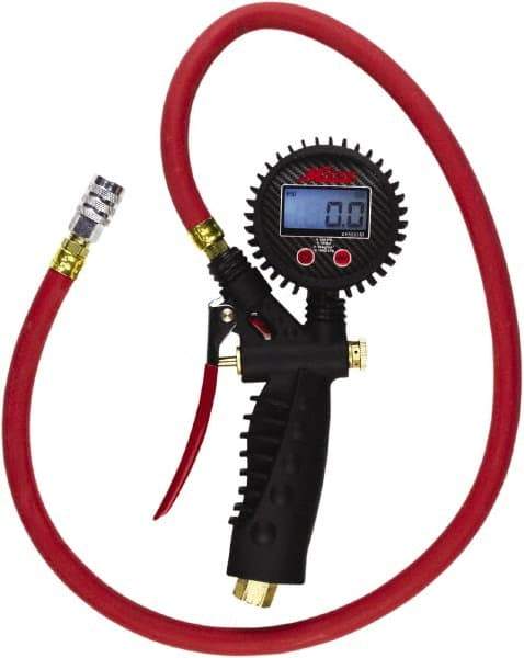 Milton - 0 to 255 psi Digital Kwik Grip Safety Tire Pressure Gauge - AAA Battery, 36' Hose Length - USA Tool & Supply