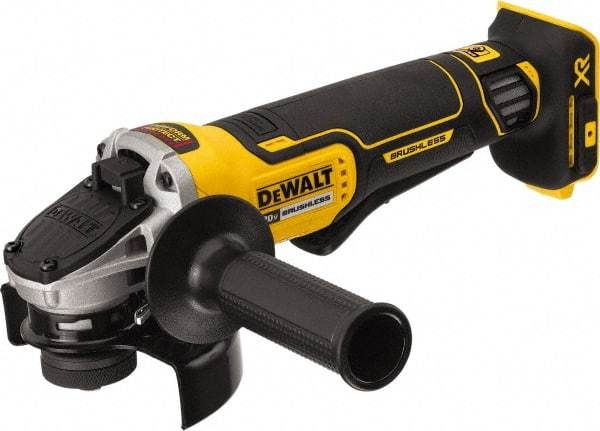 DeWALT - 4-1/2" Wheel Diam, 9,000 RPM, Cordless Angle & Disc Grinder - 5/8-11 Spindle, 20 Volts - USA Tool & Supply