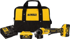 DeWALT - 4-1/2" Wheel Diam, 9,000 RPM, Cordless Angle & Disc Grinder - 5/8-11 Spindle, 20 Volts - USA Tool & Supply