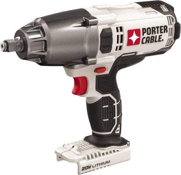 Porter-Cable - 1/2" Drive 20 Volt Mid-Handle Cordless Impact Wrench & Ratchet - 1,700 RPM, 330 Ft/Lb Torque, Lithium-Ion Batteries Not Included - USA Tool & Supply