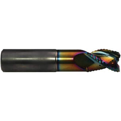 Emuge - 12mm Diam, Coarse Pitch, 15mm LOC, 3 Flute Solid Carbide 45° Corner Chamfer Roughing End Mill - CrN Finish, 83mm OAL, 12mm Shank Diam, Single End, Extended Reach, 40° Helix - USA Tool & Supply
