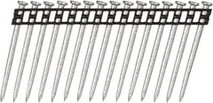 DeWALT - 10 Gauge 0.137" Shank Diam 2-1/4" Long Concrete Nails for Power Nailers - Steel, Zinc Finish, Smooth Shank, Angled Stick Plastic Collation, Round Head - USA Tool & Supply