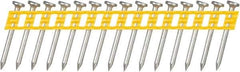 DeWALT - 13 Gauge 0.102" Shank Diam 1-1/4" Long Concrete Nails for Power Nailers - Steel, Zinc Finish, Smooth Shank, Angled Stick Plastic Collation, Round Head - USA Tool & Supply