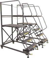Ballymore - 106" 7 Step Single Entry Work Platform - Rolling Work Platform, 800 Lb Capacity, 70" Platform Height, 33" Base Width x 113" Base Depth, Grip Strut - USA Tool & Supply
