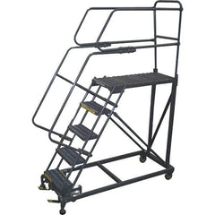 Ballymore - 86" 5 Step Single Entry Work Platform - Rolling Work Platform, 800 Lb Capacity, 50" Platform Height, 33" Base Width x 65" Base Depth, Grip Strut - USA Tool & Supply