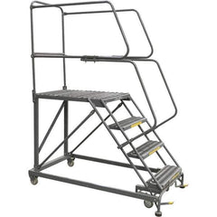 Ballymore - 76" 4 Step Single Entry Work Platform - Rolling Work Platform, 800 Lb Capacity, 40" Platform Height, 33" Base Width x 95" Base Depth, Grip Strut - USA Tool & Supply