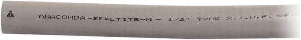 Anaconda Sealtite - 1/2" Trade Size, 100' Long, Flexible Liquidtight Conduit - Galvanized Steel & Silicone, 1/2" ID, Gray - USA Tool & Supply