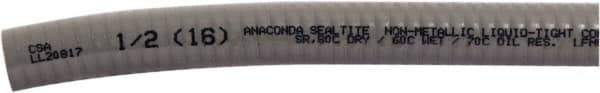 Anaconda Sealtite - 1" Trade Size, 100' Long, Flexible Liquidtight Conduit - PVC, 25.4mm ID, Gray - USA Tool & Supply