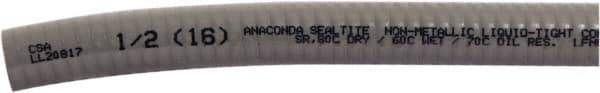 Anaconda Sealtite - 2" Trade Size, 50' Long, Flexible Liquidtight Conduit - PVC, 50.8mm ID, Gray - USA Tool & Supply