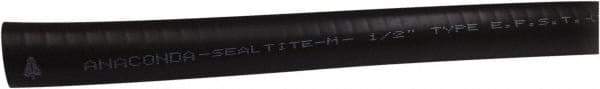 Anaconda Sealtite - 2" Trade Size, 50' Long, Flexible Liquidtight Conduit - Galvanized Steel & PVC, 2" ID, Black - USA Tool & Supply
