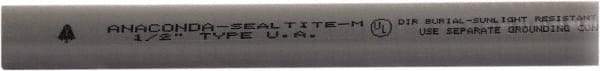 Anaconda Sealtite - 3/4" Trade Size, 150' Long, Flexible Liquidtight Conduit - Galvanized Steel & PVC, 19.05mm ID, Gray - USA Tool & Supply