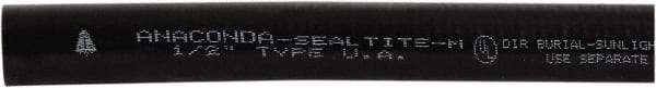 Anaconda Sealtite - 3/8" Trade Size, 800' Long, Flexible Liquidtight Conduit - Galvanized Steel & PVC, 9.525mm ID, Black - USA Tool & Supply