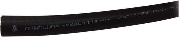 Anaconda Sealtite - 1-1/4" Trade Size, 50' Long, Flexible Liquidtight Conduit - Galvanized Steel & PVC, 1-1/4" ID, Black - USA Tool & Supply